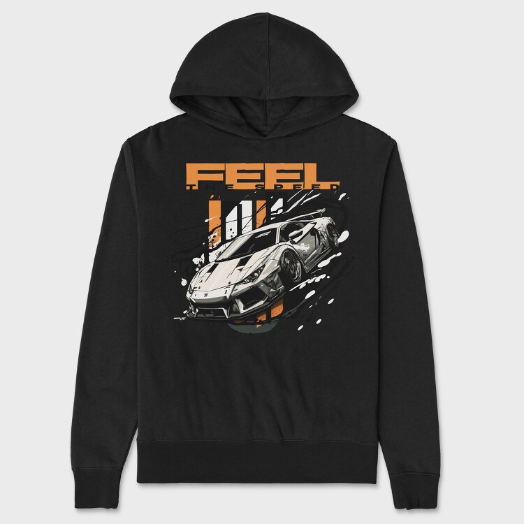 Race Car Shapes Feel the Speed, Унисекс Мъжко Суичър