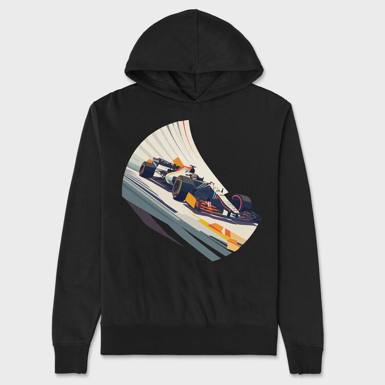 Formula Racing Car Bauhaus Abstract, Unisex Men's Hoodie
