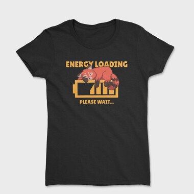 Women's T-Shirt, Red Panda Energy Loading