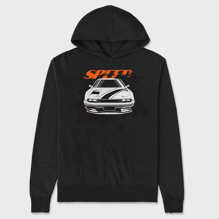 Futuristic Car Front Perspective Speed Demon, Unisex Men's Hoodie