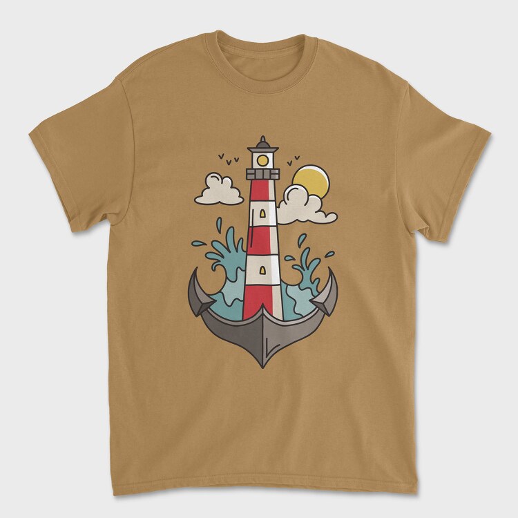Anchor Lighthouse, Унисекс Мъжка Тениска