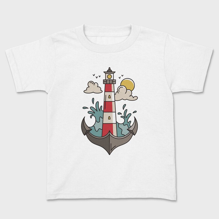 Anchor Lighthouse, Kids' T-Shirt