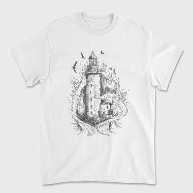 Unisex Men's T-Shirt, Lighthouse Wave