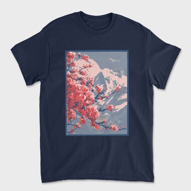 Sakura Mountains Paint, Unisex Men's T-Shirt