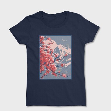 Sakura Mountains Paint, Women's T-Shirt