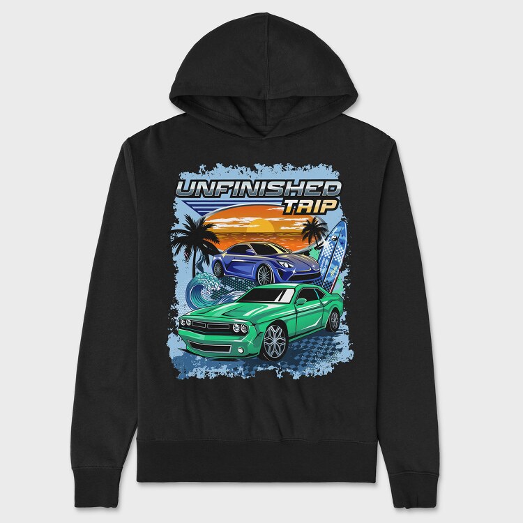 Unfinished Trip Cars, Unisex Men's Hoodie