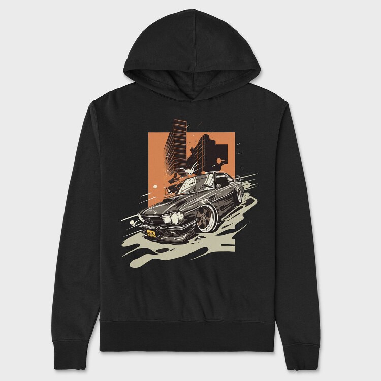 Classic Custom Car Luxury Hood Rims Cityscape, Unisex Men's Hoodie