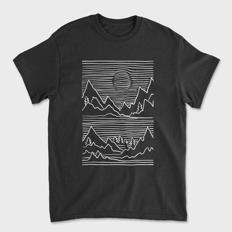 Mountains 3d, Unisex Men's T-Shirt