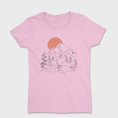 Lineart Landscape, Women's T-Shirt