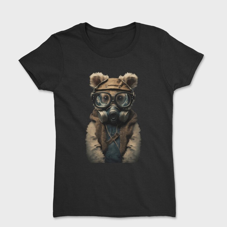 Gas Mask Teddy, Women's T-Shirt