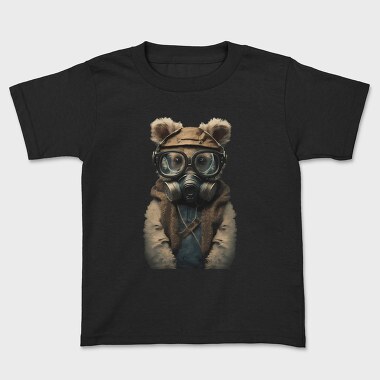 Gas Mask Teddy, Kids' T-Shirt