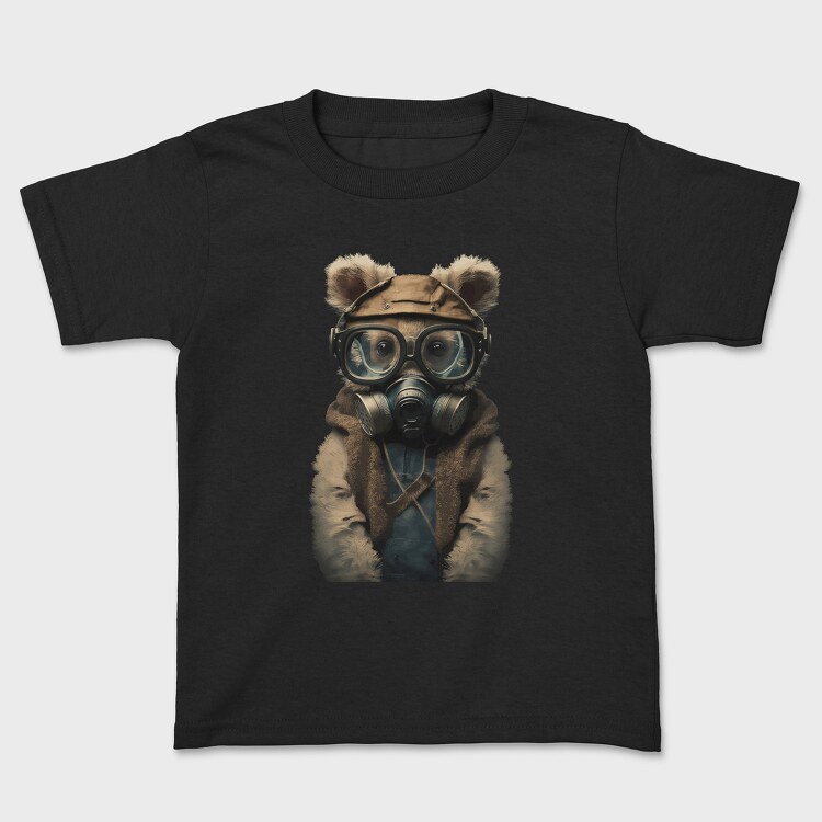 Gas Mask Teddy, Kids' T-Shirt