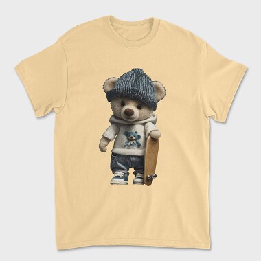 Унисекс Мъжка Тениска, Skate Teddy Bear