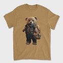 Teddy With Backpak, Унисекс Мъжка Тениска