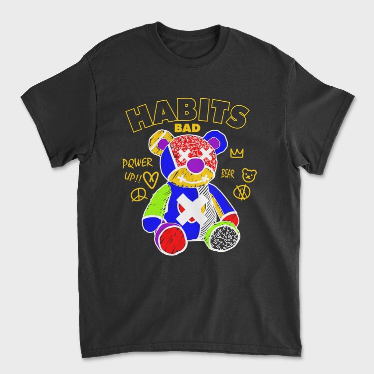 Bad Habits Bear, Унисекс Мъжка Тениска
