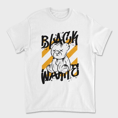 Black Wahite Bear, Unisex Men's T-Shirt