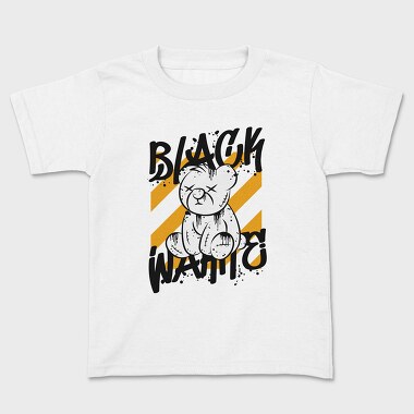 Kids' T-Shirt, Black Wahite Bear