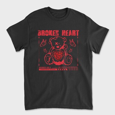 Broken Heart Bear, Unisex Men's T-Shirt