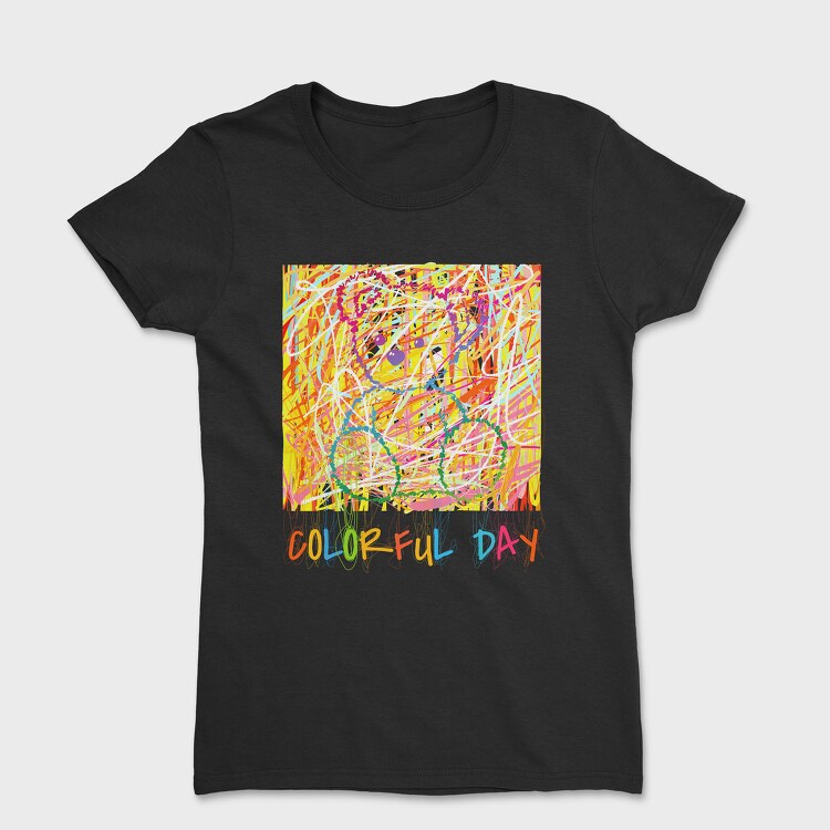 Colorful Day Teddy Bear, Women's T-Shirt
