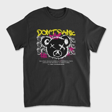 Dont Panic Bear, Unisex Men's T-Shirt