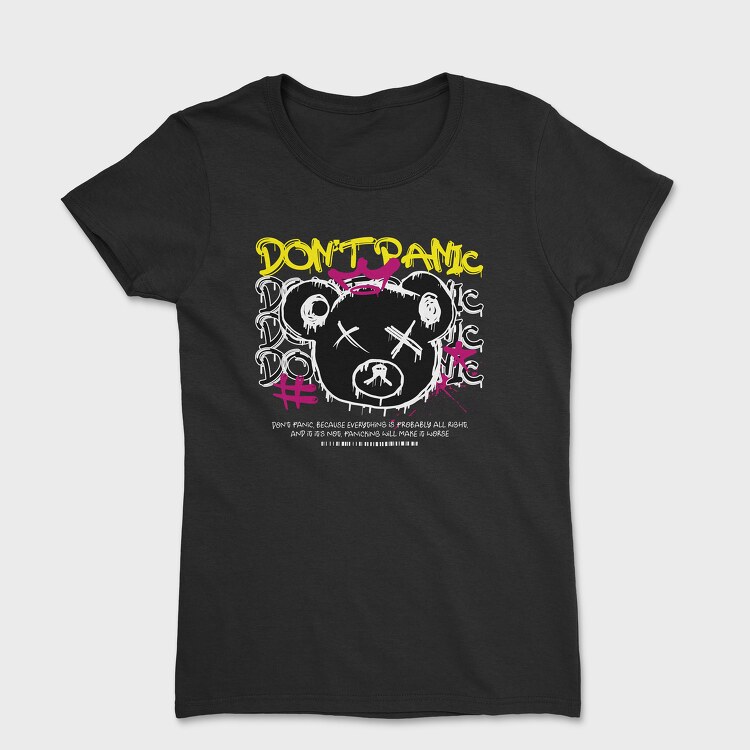 Dont Panic Bear, Women's T-Shirt