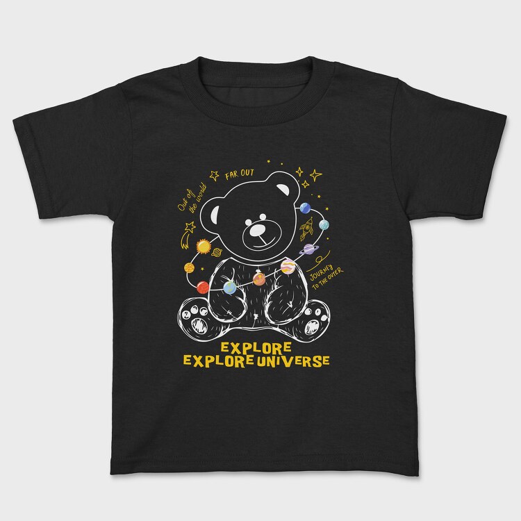 Explore Universe Bear, Kids' T-Shirt