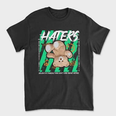 Haters Bear, Unisex Men's T-Shirt