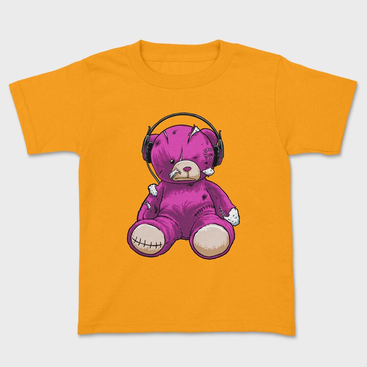 Headphones Pink Bear, Kids' T-Shirt
