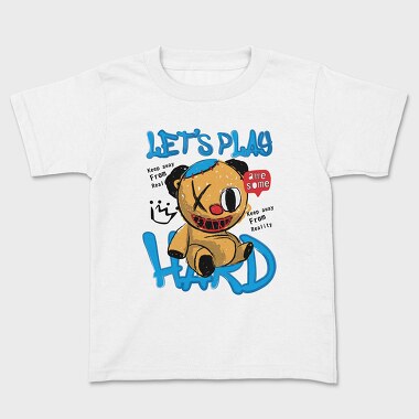 Детска Тениска, Lets Play Hard Bear