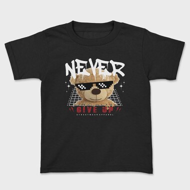 Never Give Up Bear, Kids' T-Shirt