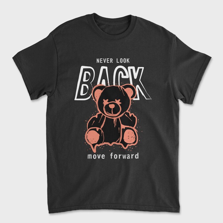 Never Look Back Bear, Унисекс Мъжка Тениска