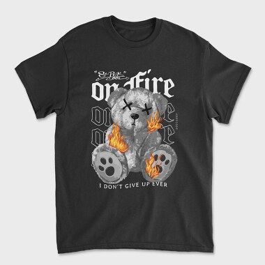 On Fire Bear, Unisex Men's T-Shirt