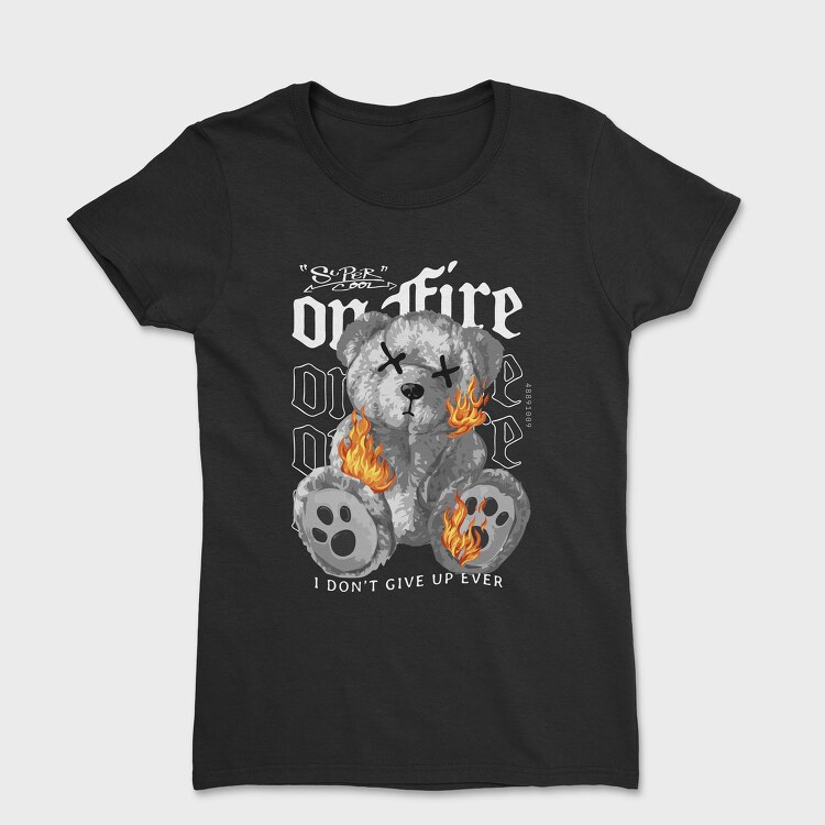 On Fire Bear, Women's T-Shirt