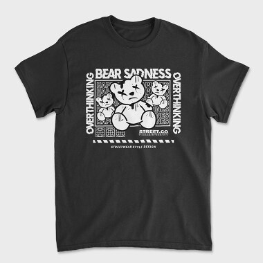 Унисекс Мъжка Тениска, Overthinking Bear