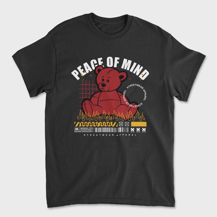 Peace of Mind Bear, Unisex Men's T-Shirt