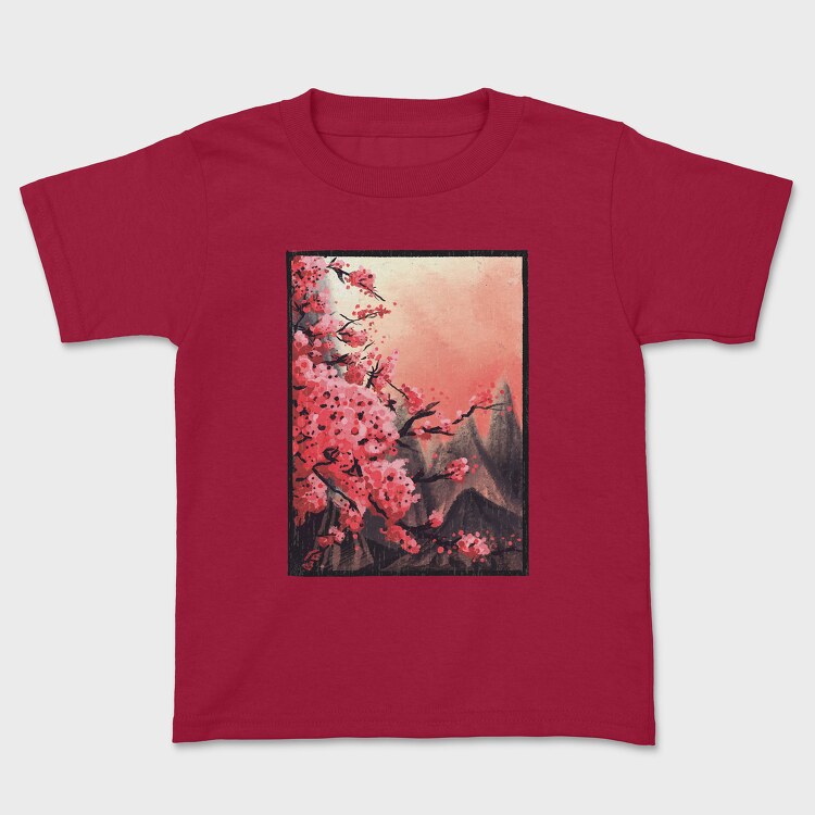 Cherry Blossom Painting, Kids' T-Shirt