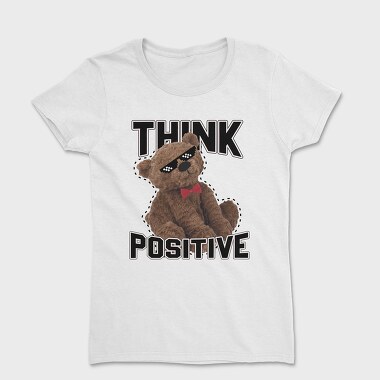 Think Positive Bear, Women's T-Shirt