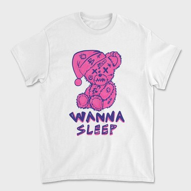 Wanna Sleep Bear, Unisex Men's T-Shirt
