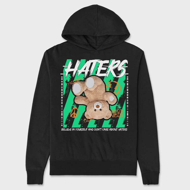 Haters Bear, Unisex Men's Hoodie
