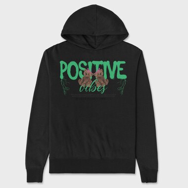Positive Vibes Bear, Unisex Men's Hoodie