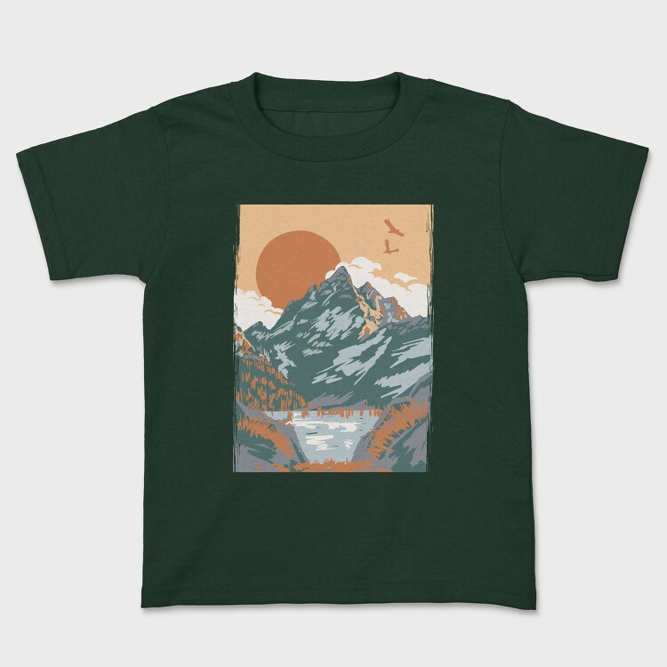 Vintage Mountain, Kids' T-Shirt