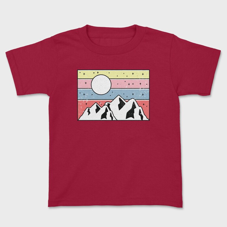 Retro Mountain Sunset, Детска Тениска