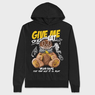 Unisex Men's Hoodie, Give Me Space Bear