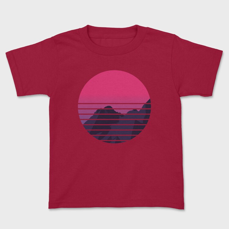 Retro Mountain, Kids' T-Shirt