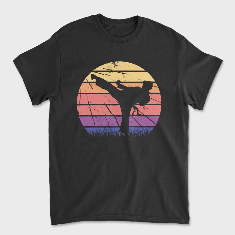 Martial Arts Retro Sunset, Unisex Men's T-Shirt
