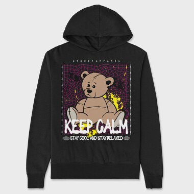 Keep Calm Bear, Unisex Men's Hoodie