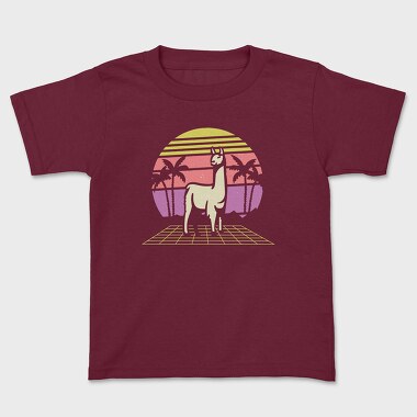 Retro Llama, Kids' T-Shirt