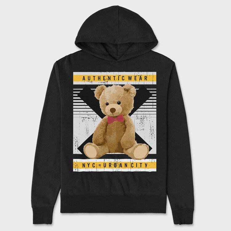 Nyc Teddy Bear, Unisex Men's Hoodie