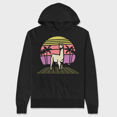 Retro Llama, Unisex Men's Hoodie