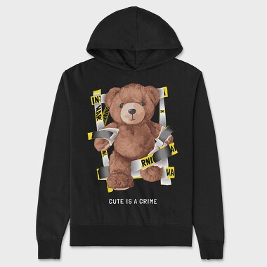 Warning Bear, Unisex Men's Hoodie